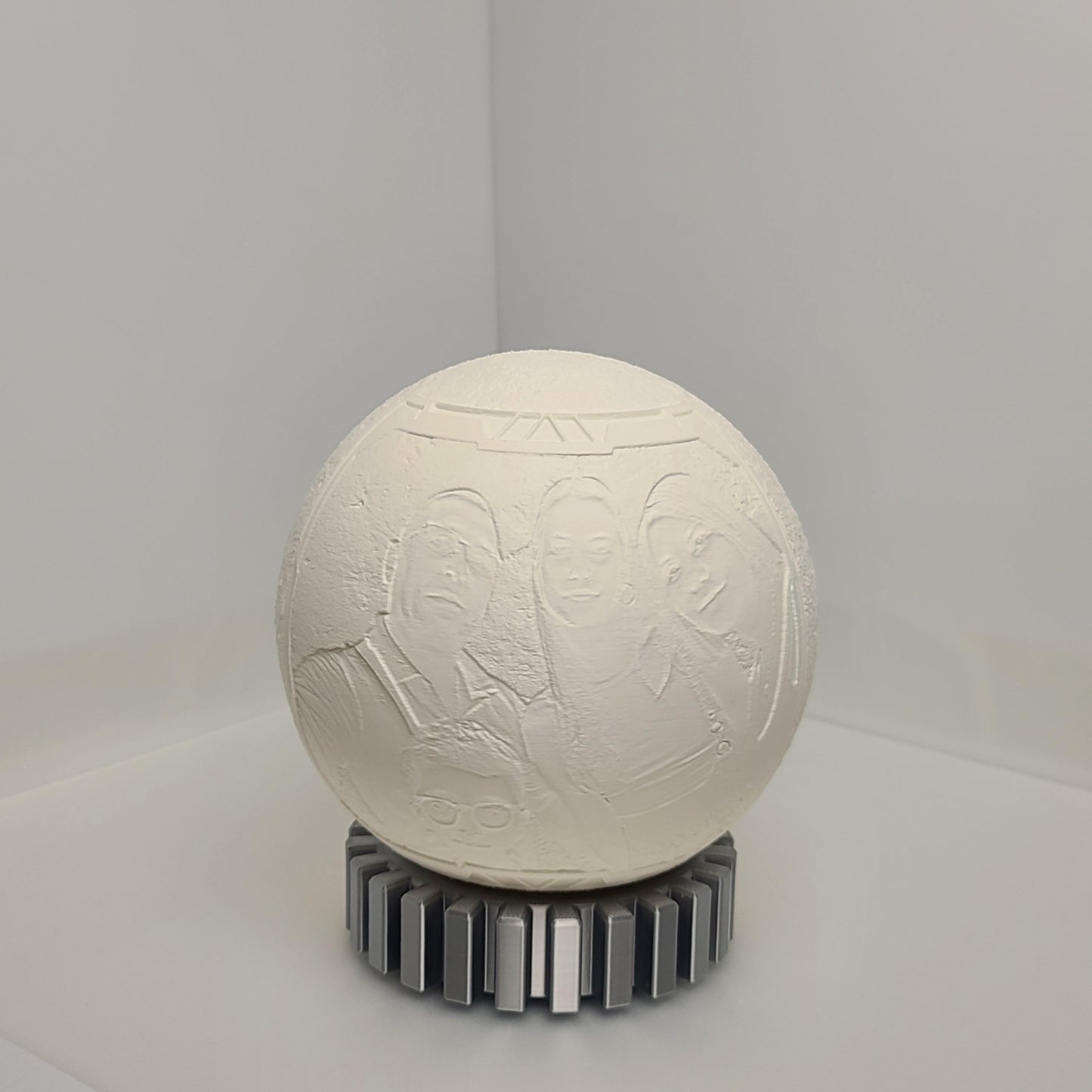 Personalized 3D Printed Moon Lamp with Photo & Text