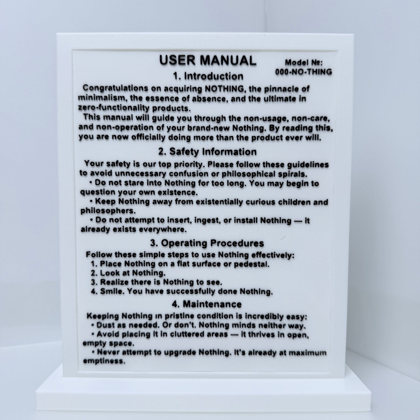 The Gift of Nothing – Funny Minimalist Gag Gift for the Person Who Has Everything