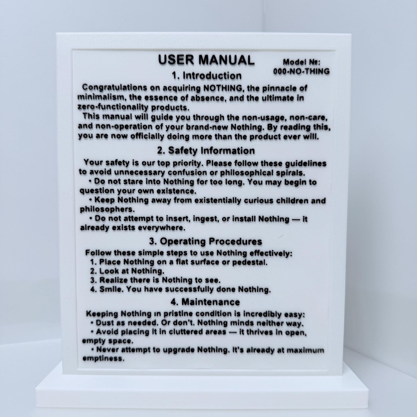The Gift of Nothing – Funny Minimalist Gag Gift for the Person Who Has Everything