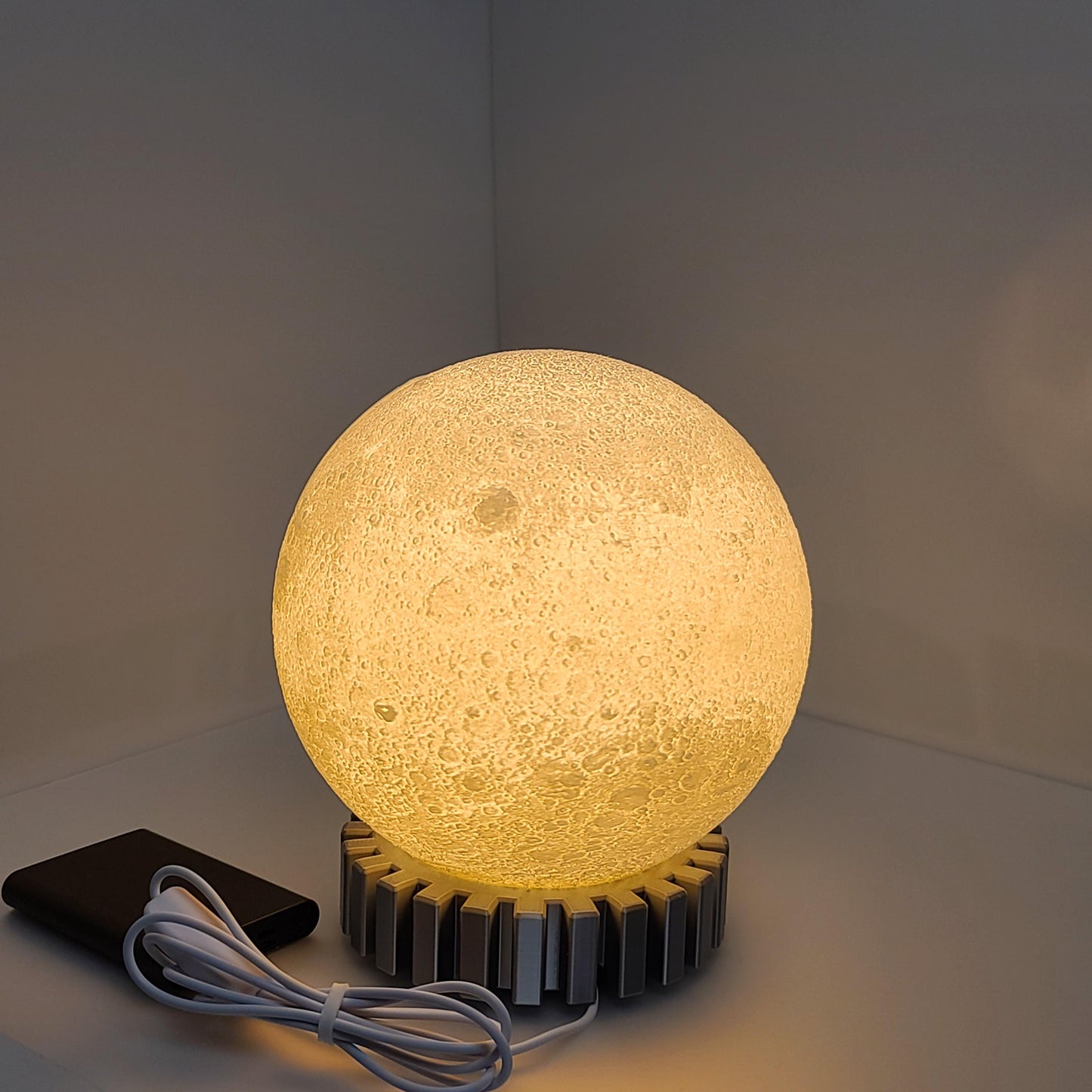 Personalized 3D Printed Moon Lamp with Photo & Text