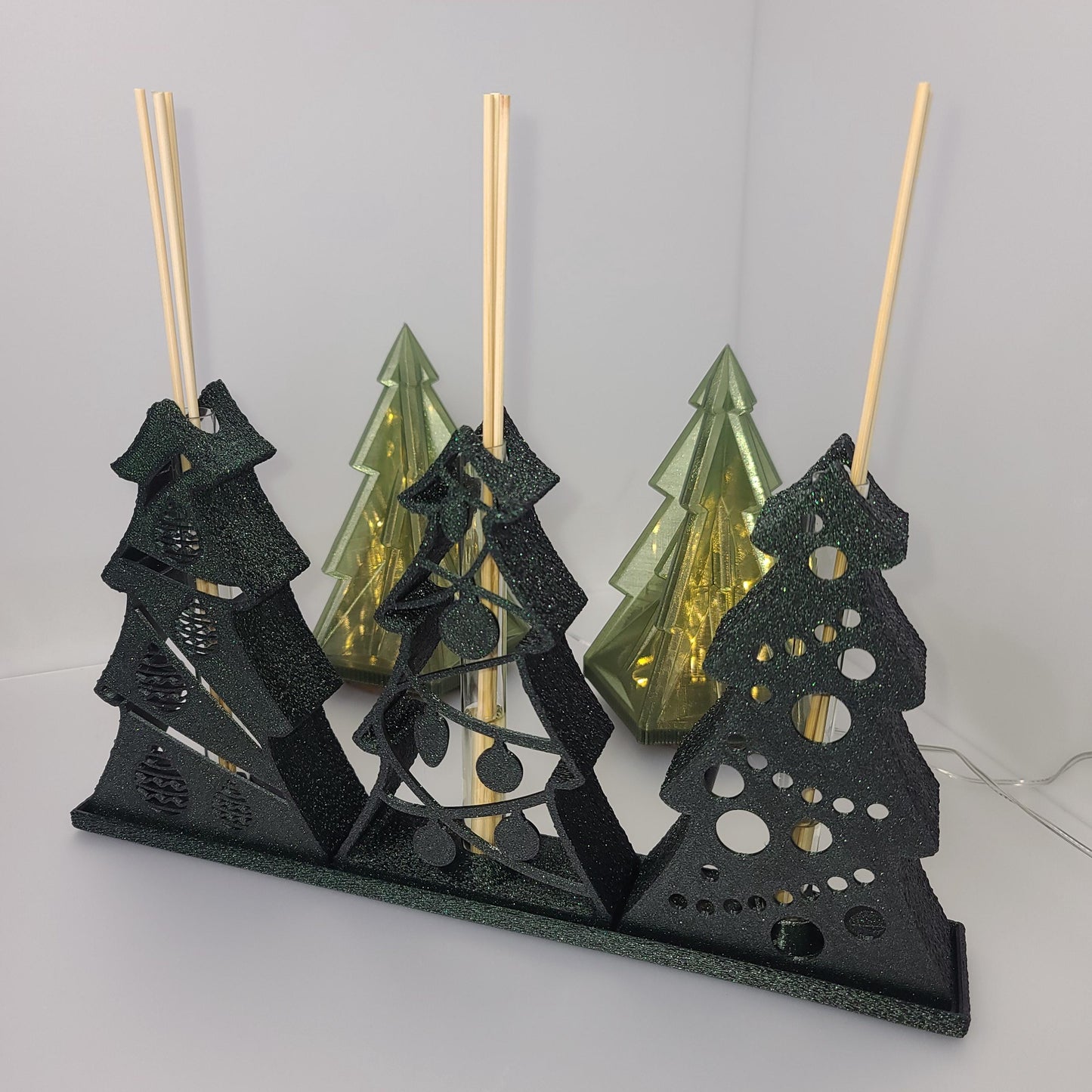 Christmas Aroma Tree Set with Glass Tubes | Modern Holiday Decor