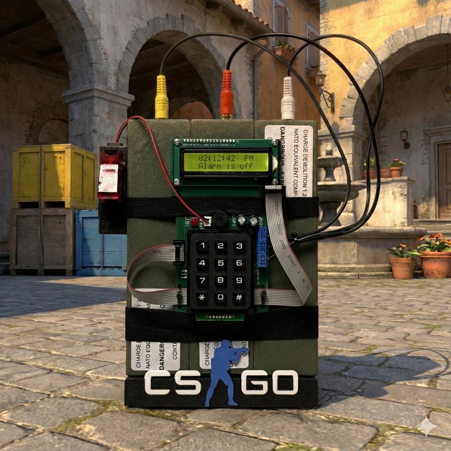 CS Game Bomb Replica Clock/Timer – 3D-Printed Desk Clock with LED Effects