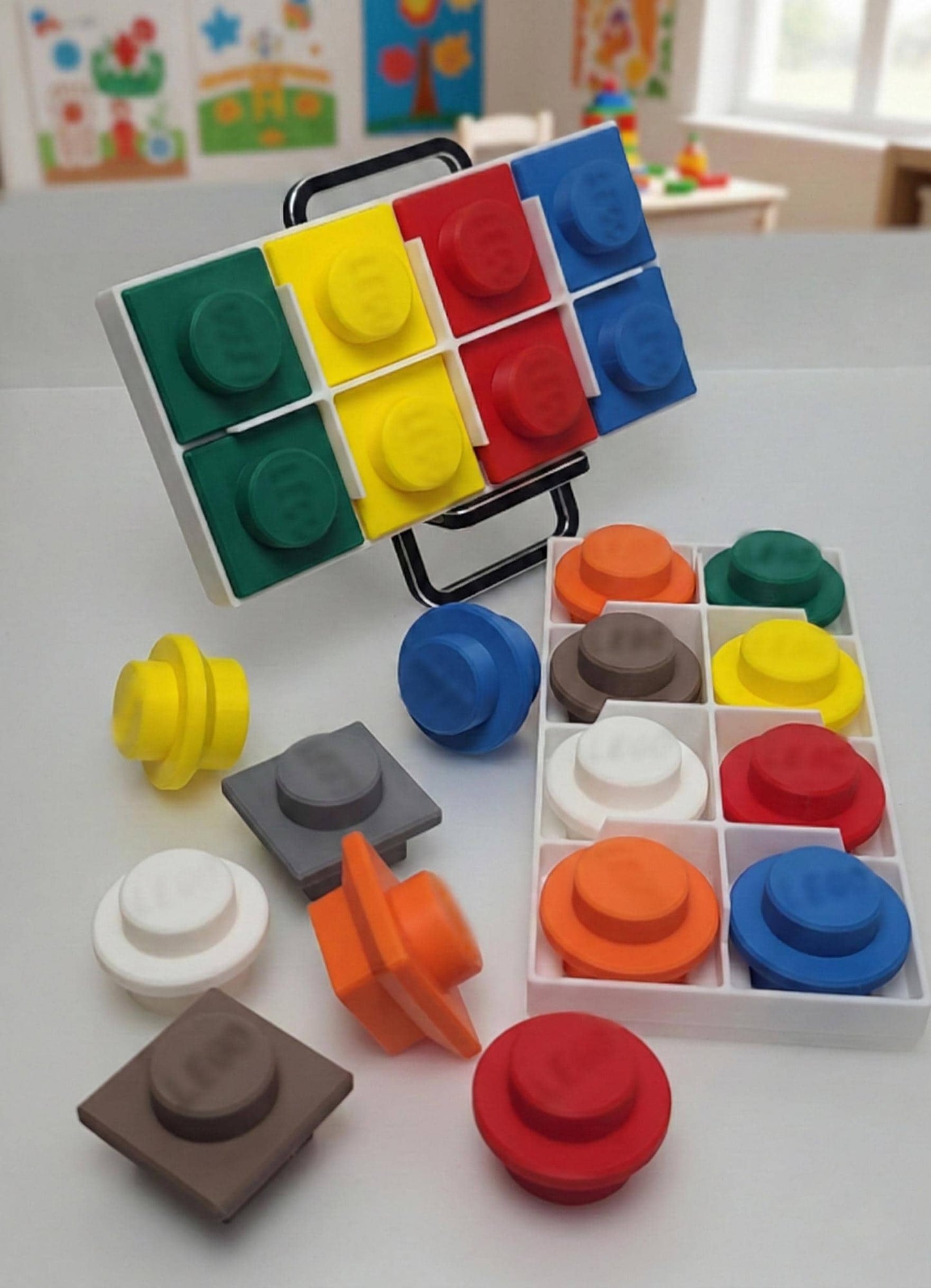 Rounded Drawer Door Knob Handle | Colourful Drawer Pulls | Kids Room Furniture Hardware | Inspired by Lego bricks