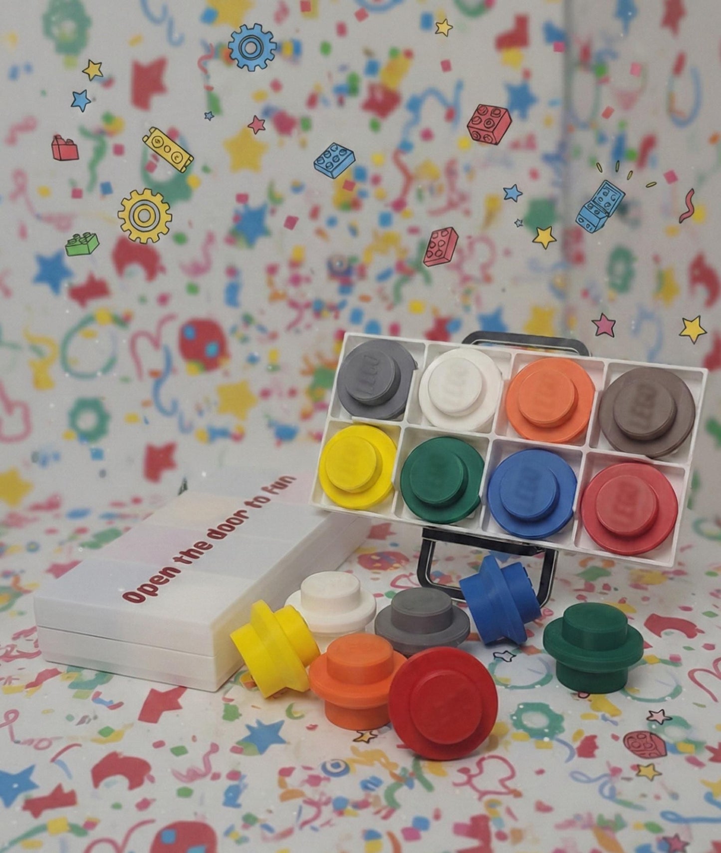 Rounded Drawer Door Knob Handle | Colourful Drawer Pulls | Kids Room Furniture Hardware | Inspired by Lego bricks
