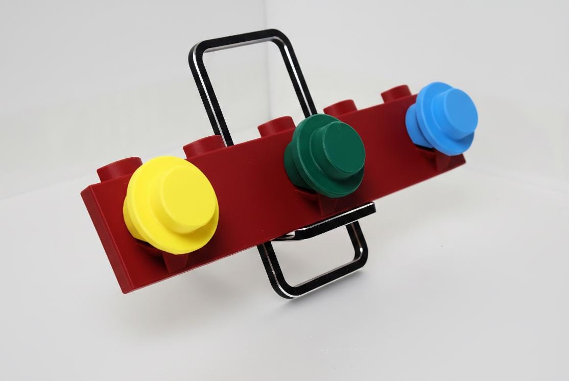 Building Brick Wall Hooks – 3D Printed Rack – Lego inspired Room Decor – Brick Style Wardrobe Hooks – Playroom Storage