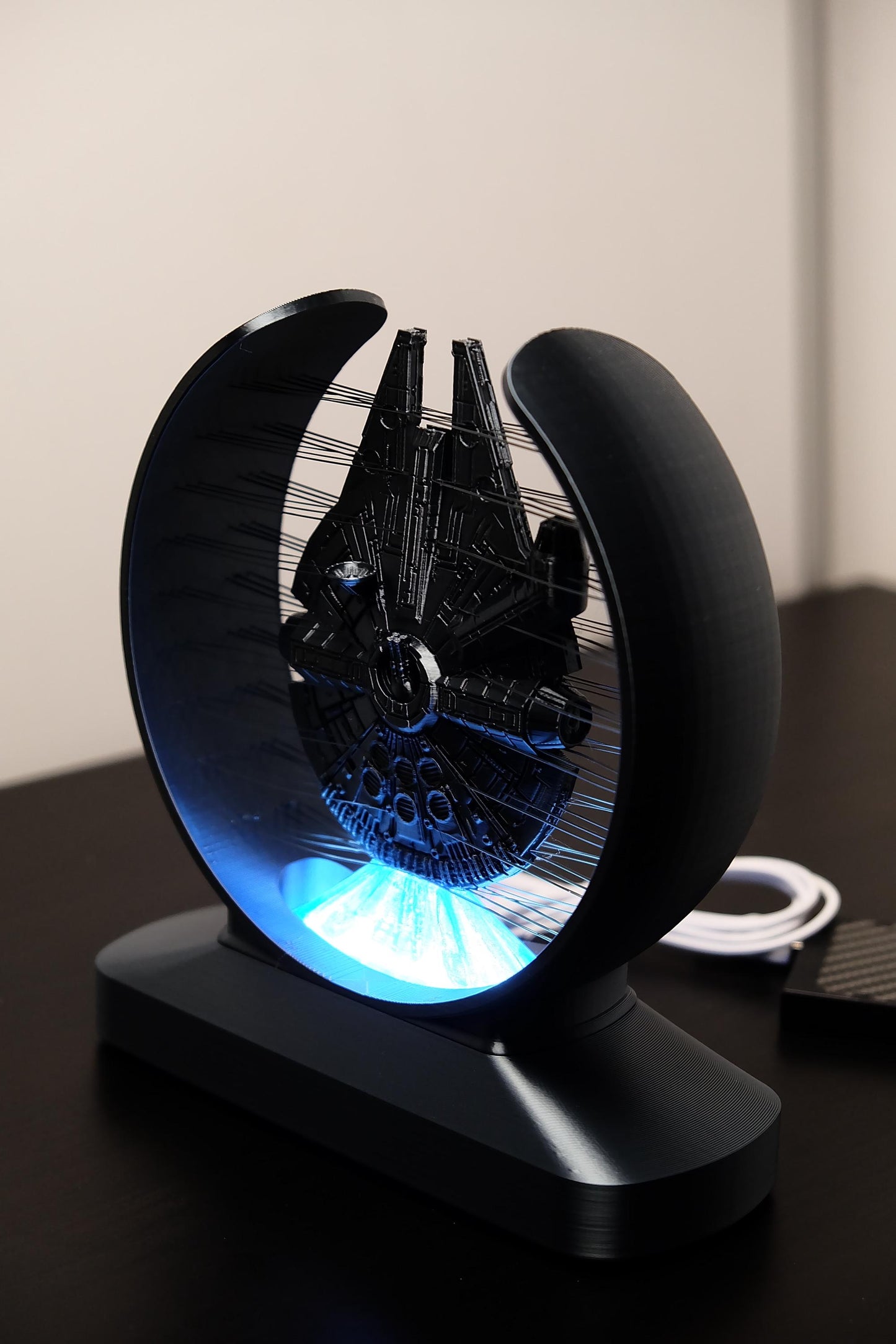 Millennium Falcon Ship – Sci-Fi 3D Printed Light, Desk Decor, Space Ship Display, Unique Fan Gift