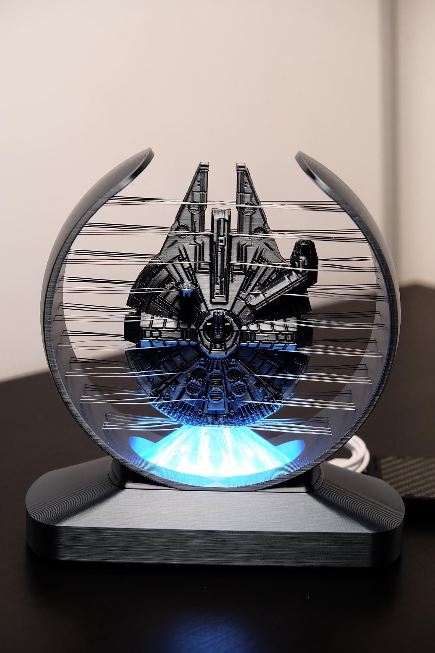 Millennium Falcon Ship – Sci-Fi 3D Printed Light, Desk Decor, Space Ship Display, Unique Fan Gift